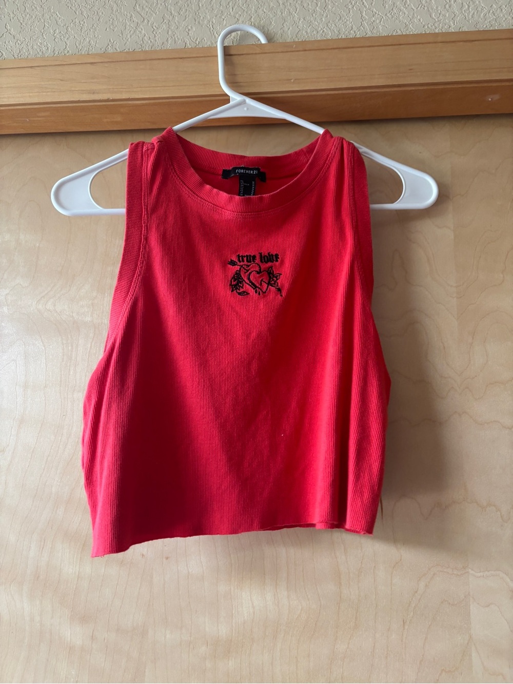 Forever 21 Red Ribbed Crewneck Tank